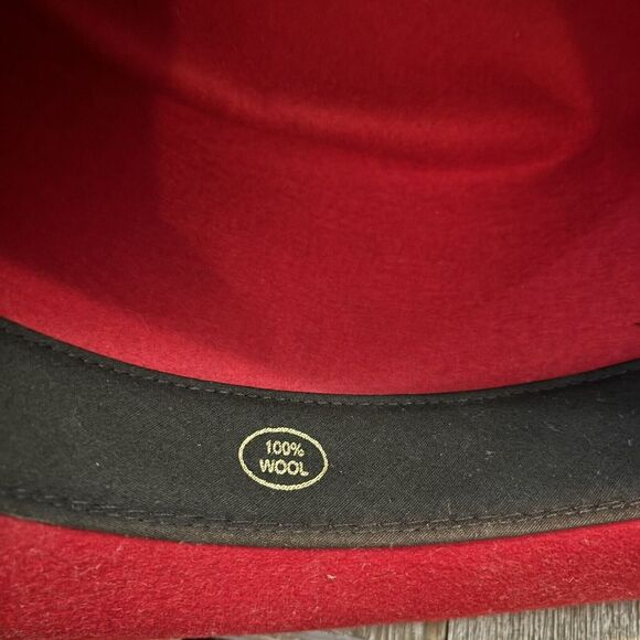 Vintage Little Joe Wool Cowboy Hat Red Made in‎ USA WPL 5923 Size Medium - Picture 7 of 8